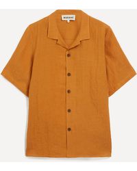 Marané - Mens Orange Camp Collar Linen Shirt - Lyst