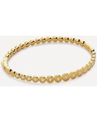 Monica Vinader - 18Ct-Plated Vermeil Diamond Graduated Bangle Bracelet - Lyst