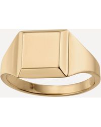 Monica Vinader - Gold Plated Vermeil Silver Signature Signet Ring - Lyst