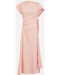 Victoria Beckham - Drape Sleeve Midi Dress - Lyst