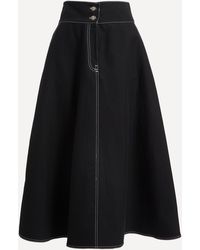 Max Mara - Yamato High-rise Cotton And Linen-blend Midi Skirt - Lyst