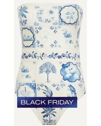 Agua Bendita - Ilusion Wild Strapless Embellished Printed Recycled Swimsuit - Lyst