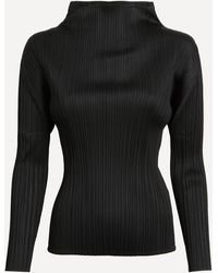 Pleats Please Issey Miyake - Women's Monthly Colours November Pleated Black Top 5 - Lyst