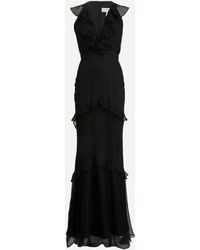 Saloni - Women's Rita Silk Georgette Maxi Dress 10 - Lyst