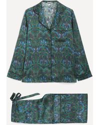 Liberty - Women's Peacock Manor Silk Satin Pyjama Set Xl - Lyst