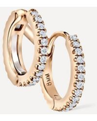 Maria Tash - 14Ct 8Mm Diamond Double Linked Eternity Hoop Earring Right - Lyst
