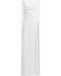 Significant Other - Women's Annabel Bias Ivory Satin Dress 6 - Lyst