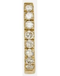 Roxanne First - 14ct Gold Mini Skinny Diamond Single Huggie Hoop Earring One Size - Lyst