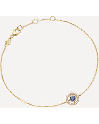 Astley Clarke 14ct Gold Mini Icon Aura Blue Sapphire And Diamond Bracelet - Metallic