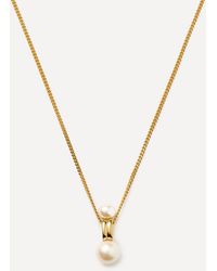 Missoma - 18Ct-Plated Vermeil Pearl Ridge Pendant Chain Necklace - Lyst