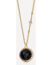 Astley Clarke - 18Ct-Plated Vermeil Large Luna Onyx Pendant Necklace - Lyst
