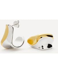 Missoma - Mixed Metal Sculptural Molten Medium Hoop Earrings - Lyst