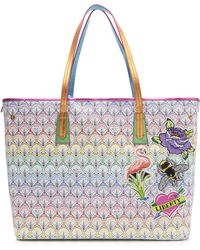 Liberty Rainbow Patch Marlborough Tote Bag In Iphis Canvas - Blue