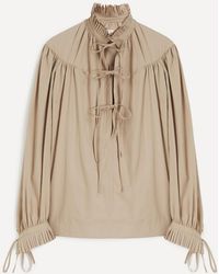 Dries Van Noten - Ruffled Cotton Poplin Blouse - Lyst