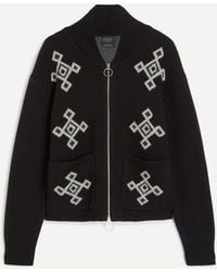 Pendleton - Jacquard Zip-Up Cardigan - Lyst