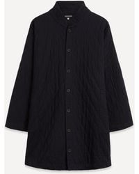 Eskandar Imperial High Collar Coat - Black