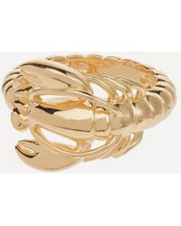 Anna + Nina - 14Ct-Plated Lobster Ring - Lyst