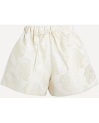 Simone Rocha - Elasticated Rose Brocade Shorts - Lyst