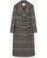 ALEXACHUNG Check Tailored Long Coat - Grey