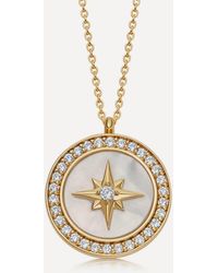 Astley Clarke 18ct Gold Plated Vermeil Silver Large Polaris Mother Of Pearl Locket Necklace - Metallic
