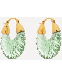Shyla - Gold-plated Etienne Glass Hoop Earrings One Size - Lyst