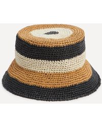 La DoubleJ - Women's Striped Raffia Bucket Hat One Size - Lyst