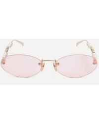 Gucci - Oval Frame Sunglasses - Lyst