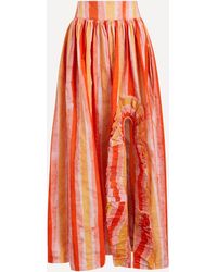Sika - Women's Aneesa Red Striped Skirt 12 - Lyst