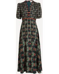 Saloni - Women's Tabitha-c Myrtle Gradient Silk Dress 6 - Lyst
