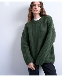 TOPSHOP - Knitted Oversized Ribbed Balloon Sleeve Jumper - Lyst