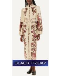 FARM Rio - Renata Floral Long Sleeve Midi Dress - Lyst