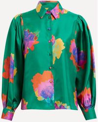 Liberty - Silk Twill Long Puff Sleeve Shirt - Lyst