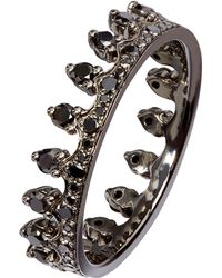 Annoushka 18kt White Gold Crown Diamond Ring - Metallic
