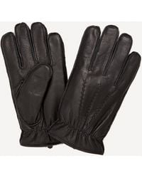 mens small black leather gloves