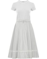 Moncler Flared Knitted Sweater Dress - White