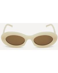 Saint Laurent - Chunky Cat Eye Ivory Acetate Sunglasses - Lyst