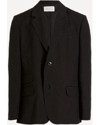 Ami Paris - Linen-Blend Single Breasted Straight Jacket - Lyst