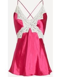 Alberta Ferretti - Satin Top With Lace Inserts - Lyst