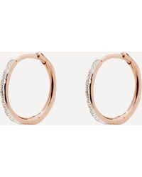 Monica Vinader - Rose Gold Plated Vermeil Silver Riva Wave Medium Diamond Hoop Earrings - Lyst