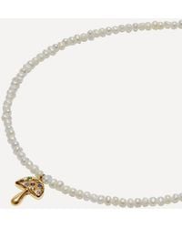 Roxanne First - 14Ct Baby Potato Pearl And Sapphire Mushroom Beaded Necklace - Lyst