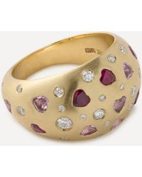 Balint Samad - 9Ct Heartburst Sapphire Diamond Bombe Ring - Lyst