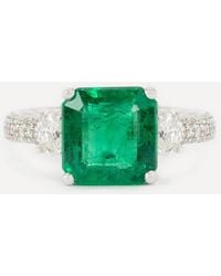 Kojis - 18Ct Emerald And Diamond Cocktail Ring - Lyst