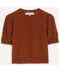 FRAME - The Cashmere Pointelle Cardigan - Lyst
