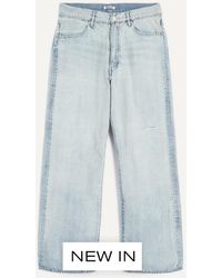 AURALEE - Faded Selvedge Light Denim Wide Jeans - Lyst