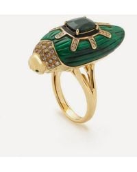 Bibi Van Der Velden - 18Ct Scarab Malachite And Tourmaline Ring - Lyst
