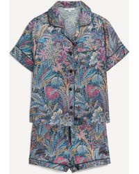Liberty - Women's Adelphi Voyage Silk-satin Short-sleeve Pyjama Set - Lyst
