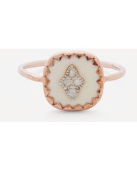 Pascale Monvoisin 9ct Rose Gold Pierrot Diamond And Bakelite Ring - White