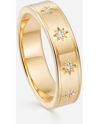 Astley Clarke Gold Plated Vermeil Silver Celestial Orion White Sapphire Ring - Metallic