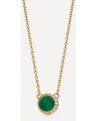 Astley Clarke - 18Ct-Plated Vermeil Luna Chalcedony Pendant Necklace - Lyst
