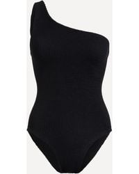 Hunza G - Women's Nancy One-shoulder Crinkle Swimsuit One Size - Lyst